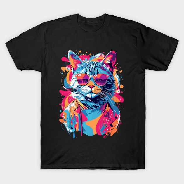 Cat Wearing Sunglasses Quote T-Shirt by 8ird